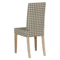 Dekoria Potah na židli IKEA  Harry, krátký, béžová - bílá střední kostka, židle Harry, Quadro, 1