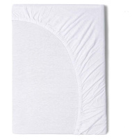 Dětské bílé bavlněné elastické prostěradlo Good Morning, 70 x 140/150 cm