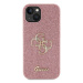 Guess PU Fixed Glitter 4G Metal Logo Zadní Kryt pro iPhone 13 Pink