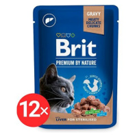 Brit premium cat pouches Liver for Sterilised 12 × 100 g