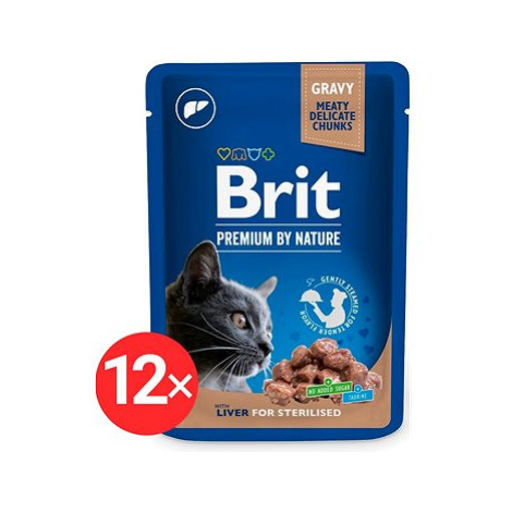 Brit Premium by Nature Cat Pouches Liver for Sterilised 12 × 100 g