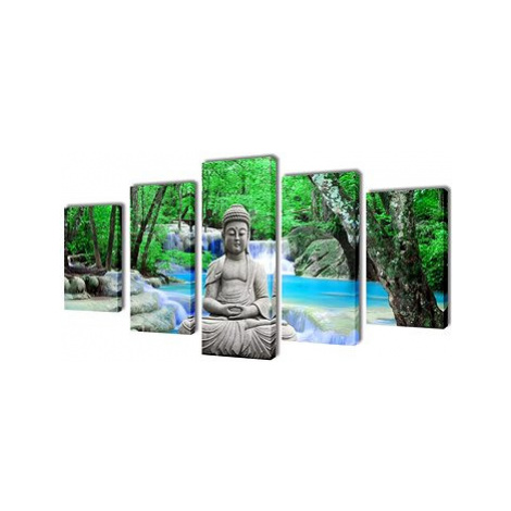 Sada obrazů, tisk na plátně, Buddha, 200×100 cm 241589 SHUMEE