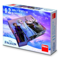 Dřevěné licenční kostky Frozen II – 12 kostek DINO