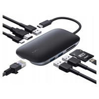 Aukey CB-C71 Usb-c Hub 8v1 Pd 100W Hdmi 4K Sd Lan