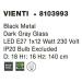 NOVA LUCE závěsné svítidlo VIENTI tmavě šedá sklo a černý kov E27 1x12W 230V IP20 bez žárovky 81