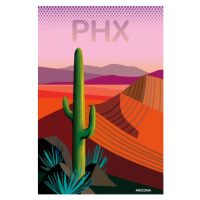 Ilustrace Phoenix Arizona Travel Poster, Charles Harker, 26.7 × 40 cm