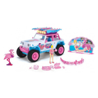 DICKIE Playlife Jeep Pink Drivez s plaměňákem 22 cm
