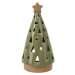 Porcelánový svícen na čajovou svíčku Christmas tree zelená, 10 x 20 cm