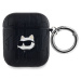 Karl Lagerfeld PU Embossed Choupette Head pouzdro pro AirPods 1/2 černé