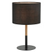 Zambelis Textilní stolní lampa 20214 kov/světlé dřevo černá