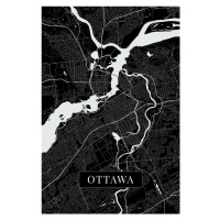 Mapa Ottawa black, (26.7 x 40 cm)