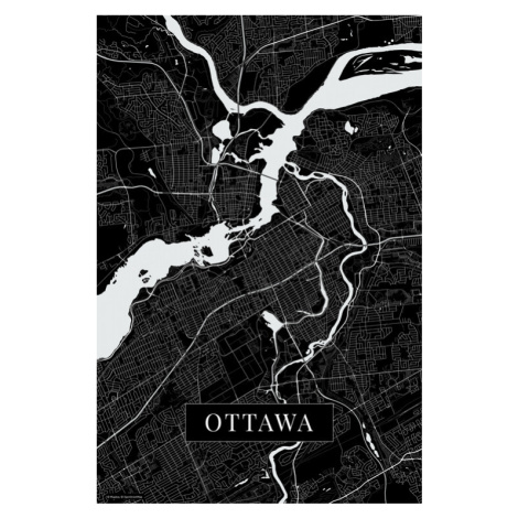 Mapa Ottawa black, (26.7 x 40 cm)