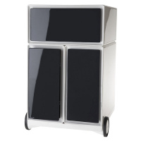 Paperflow Pojízdný kontejner easyBox®, 1 zásuvka, 2 výsuvy pro závěsné složky, bílá / černá