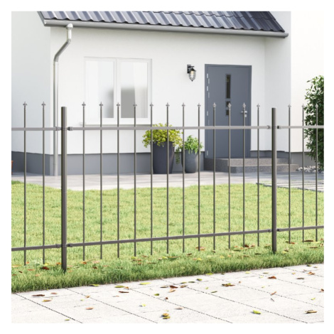 vidaXL Zahradní plot 8 pcs Šedá 13,6 x 1 m Práškově lakovaná ocel