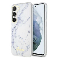 Guess GUHCS23SPCUMAH hard silikonové pouzdro Samsung Galaxy S23 5G white Marble