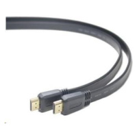 PREMIUMCORD HDMI High Speed + Ethernet plochý kabel, zlacené konektory, 2m