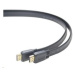 PREMIUMCORD HDMI High Speed + Ethernet plochý kabel, zlacené konektory, 2m