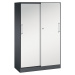 C+P Skříň s posuvnými dveřmi ASISTO, výška 1617 mm, šířka 1000 mm, černošedá/světlá šedá