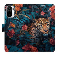 iSaprio Flip pouzdro Flower Jaguar 02 pro Xiaomi Redmi Note 10 / Note 10S