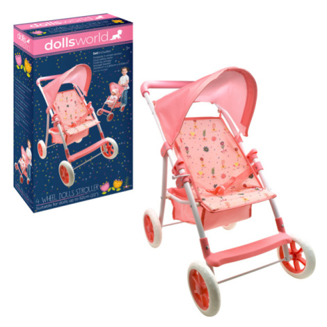 Dolls World - Luxusní čtyřkolový skládací kočárek pro panenky 56 cm - 378716