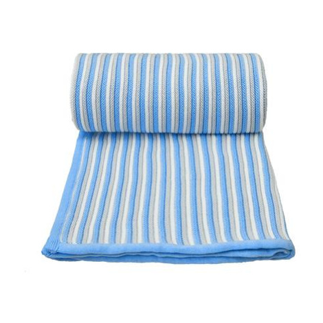 T-TOMI Pletená deka SPRING White + Blue