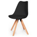 Sada 2 černých židlí s podnožím z bukového dřeva Bonami Essentials Gina