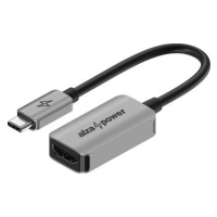 AlzaPower USB-C (M) to HDMI 2.1 (F) 8K 60Hz 0.15m stříbrný