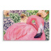 Plátno Flamingo A Květiny Varianta: 30x20