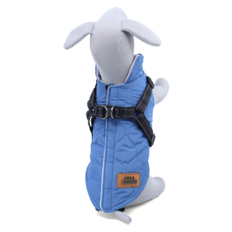 Vsepropejska Barbo zimní bunda pro psa s postrojem Barva: Modrá, Délka zad (cm): 25, Obvod hrudn