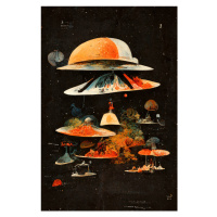 Ilustrace Flying Saucers, Treechild, 26.7 × 40 cm