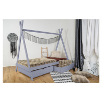 Vyspimese.CZ Dětská postel Indián-dva šuplíky Rozměr: 80x160 cm, Barva: šedá