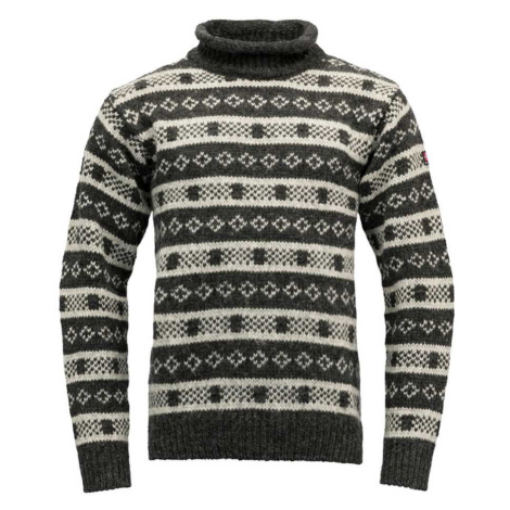 Devold Vlněný svetr Alnes Wool Roll Neck - Anth./Grey Melange Velikost: XL