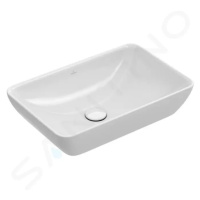 VILLEROY & BOCH Venticello Umyvadlo na desku, 550x360 mm, s přepadem, bez otvoru pro baterii, al