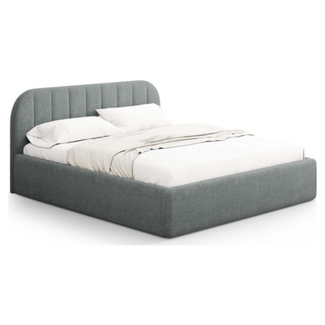 Tmavě šedá čalouněná dvoulůžková postel s úložným prostorem s roštem 200x200 cm Juno – Windsor & Windsor & Co Sofas