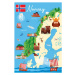 Ilustrace Cartoon Map of Norway, drmakkoy, 26.7 × 40 cm