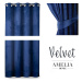 Závěs AmeliaHome Velvet 140x245 cm modrý