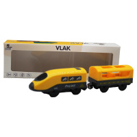 BABU vláčky - Osobní vlak s vagónem na baterie - žlutý