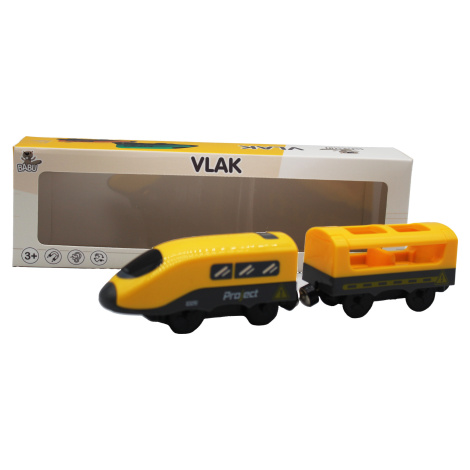 BABU vláčky - Osobní vlak s vagónem na baterie - žlutý Sparkys