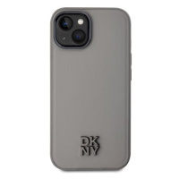 DKNY PU Leather Stack Logo Magsafe Zadní Kryt pro iPhone 15 Grey