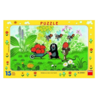 Puzzle deskové Krtek na výletě 15 dílků