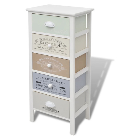 vidaXL Úložná skříňka ve francouzském stylu 5 zásuvek dřevěná