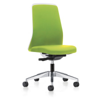 interstuhl Otočná židle pro operátory EVERY, bílé opěradlo Chillback, leštěný podstavec, zelenož