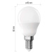 EMOS LED žárovka Classic Mini Globe / E14 / 6,5 W (60 W) / 806 lm / teplá bílá ZQ1E41