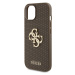 Guess hard obal na iPhone 15 6.1" Taupe 4G Glitter Metal Logo