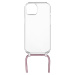 Pouzdro FIXED Pure Neck s růžovou šňůrkou na krk pro Apple iPhone 14 Plus