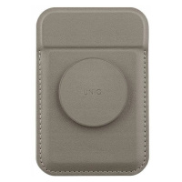 Uniq Flixa magnetická peněženka na karty stojánkem šedá MagSafe