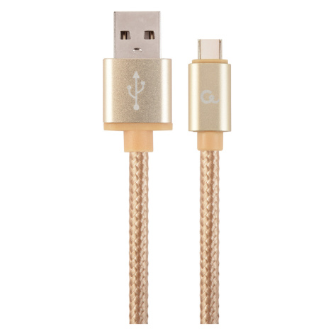 Kabel CABLEXPERT CCB-mUSB2B-AMCM-6-G USB 2.0 AM na Type-C kabel (AM/CM), 1,8m, opletený, zlatý, 