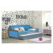 Dětská postel nebo gauč s výsuvnou postelí DAVID 190x80 cm Modrá Bílá
