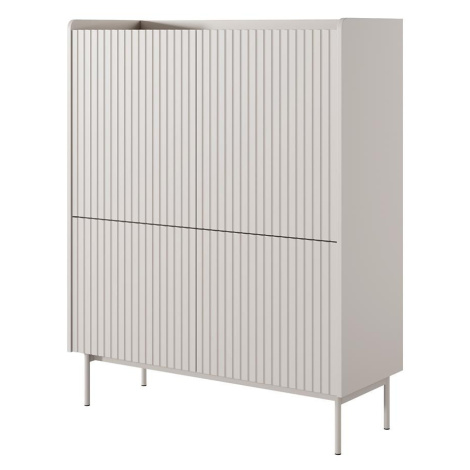 Komoda Level A vysoká 103 4D beige/dub scandi BAUMAX