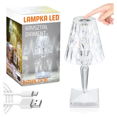 DTL-C03-WYN | Křišťálová noční lampa | Dotyková stolní lampa | Moderní LED lampa Interlook